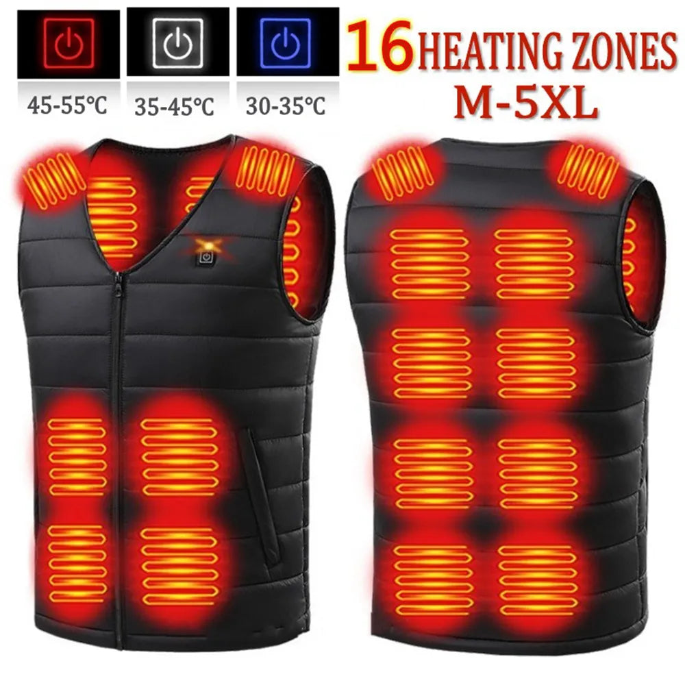 16 Areas Heated Jacket For Men Women 16 Heating Zone Smart Charging Heating Vest Middle Aged and Elderly People Heating Clothes