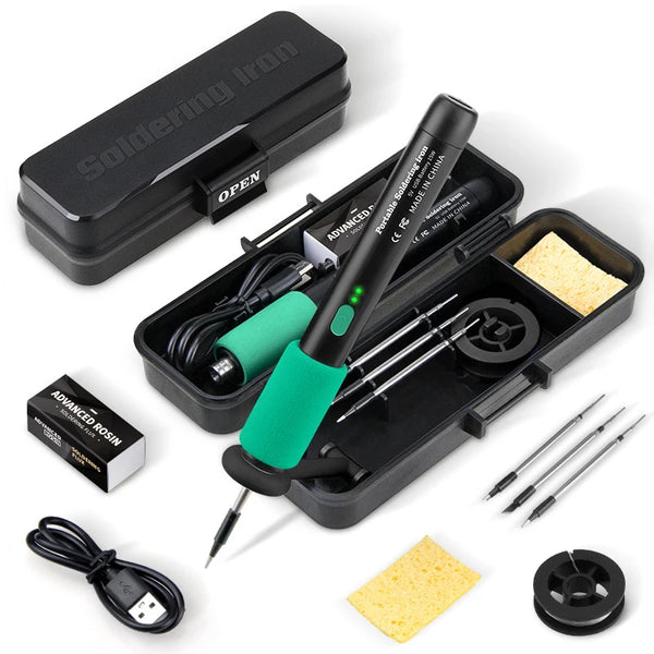 Wireless 15W Smart Soldering Iron with 3-Tip Set｜Portable USB Charging｜Three Temperature Settings｜Interchangeable Tips｜Home Repair Soldering Tool