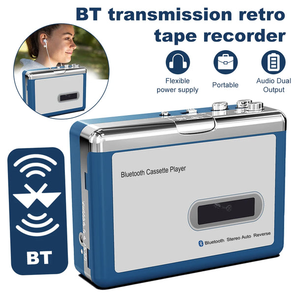 Portable Retro Cassette Music Player Personal Walkman Tape Wireless Bluetooth Cassette Player Transmit Support 3.5mm Headphones