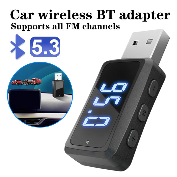 USB Car Bluetooth 5.3 Wireless FM Transmitter Audio Receiver Handsfree Call Car Kit Auto Wireless Audio Car Adapter Accessories