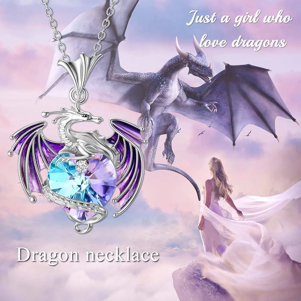 Heart of the Dragon Love Pendant Fashion Unique Dinosaur Necklace