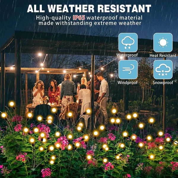 1 Set 10 Lights Solar Firefly Lights Outdoor Waterproof Vibran Garden Lights for Decoration