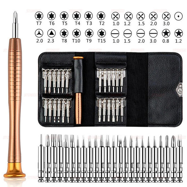 25-in-1 Multipurpose Precision Screwdriver Wallet Set Repair Tools