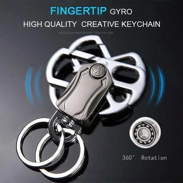 Multifunctional Heavy Duty Keychain Corkscrew Cool Keychain 360 Degree Bearing Silent Rotation Design Key Ring Men's Fashion Key
