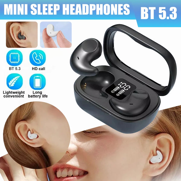Invisible Sleep Earphone Wireless Bluetooth Headset In-Ear Earbuds IPX5 Mini Headphones with Mic Noise Cancelling Sports Headset
