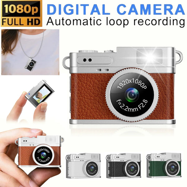 HD 1080P Digital Camera Vlog Retro CCD Mini Cam with Screen Flash Indoor Outdoor Sports DV Small Camcorder Video Recorder