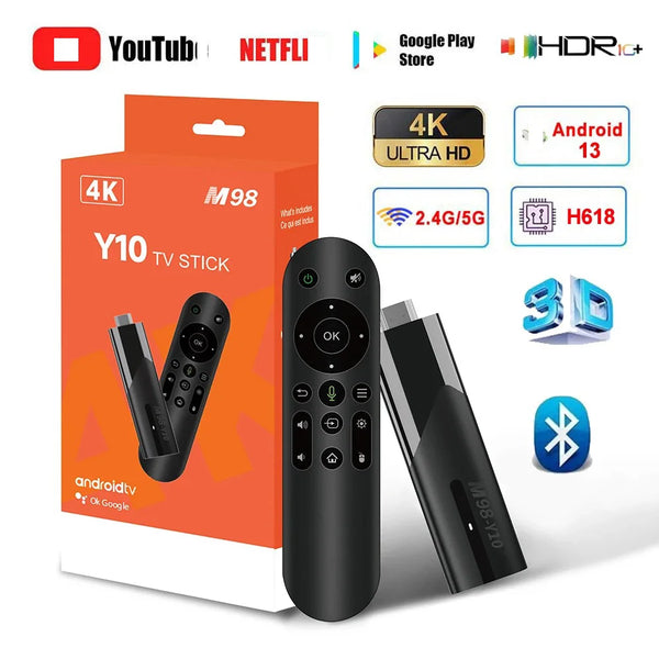 WIFI ATV 2.4G 5.8G TV Stick Android 13 Allwinner H618 4K HDR10+ 3D Voice Remote For Google YouTube NETFLIX Network Media Player