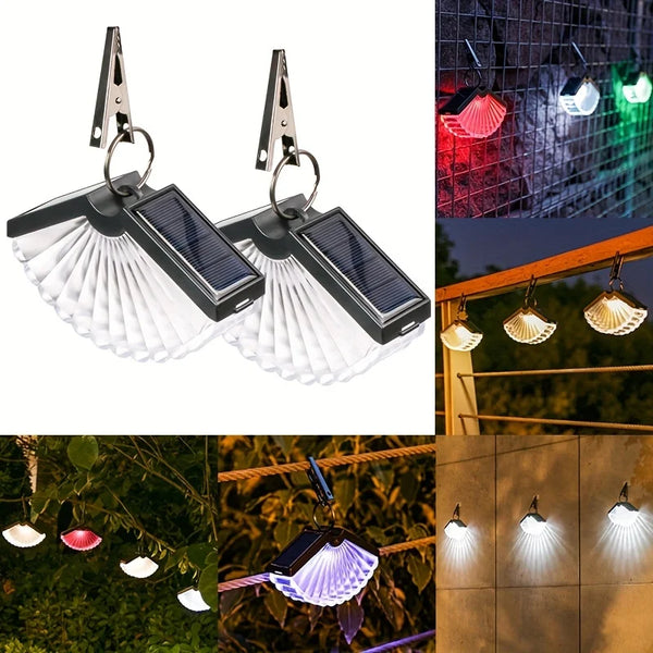 Solar Outdoor Garden Fan-shaped Hanging Lamp Waterproof Landscape Night Light Wind Turn Lamp Layout Terrace Decoration