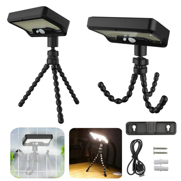 NEW 92LED Solar 55200 Lumens Flood Light Waterproof Flexible Octopus Tripod Clip Light Security Lights Clip Portable Wall Lamp Outdoor