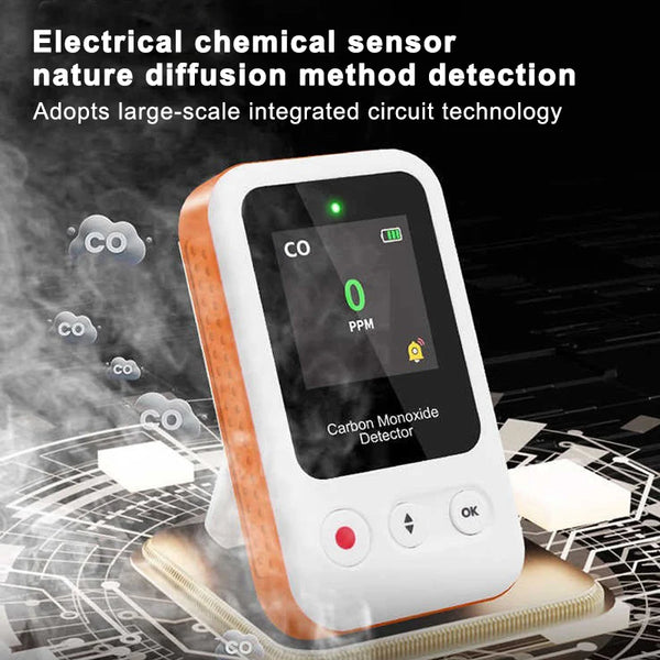Portable Large screen Real-time Warning CO Detector GZ-CO10 Carbon Monoxide Alarm USB Rechargeable Sensor for Home Car Camping Safety Monitor