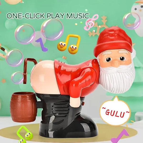 Christmas Funny Bubble Toy Santa Claus Bubble Machine Electric Santa Butt Bubble Blower With Music Lights Xmas Kids