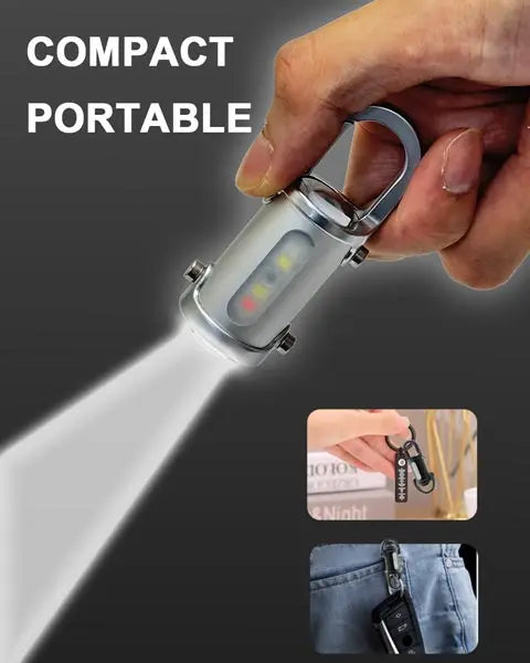 Super Bright Mini Keychain Flashlight Waterproof Multifunctional Camping Flashlight Rechargeable USB Charging LED Light