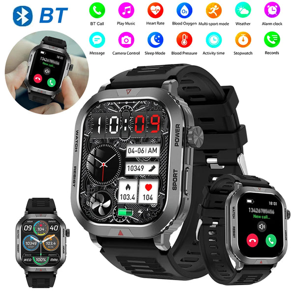 New Rugged Military GPS Health Monitoring Smart Watch Bluetooth Call Health Monitoring AI Voice Sports Waterproof Smart Watch