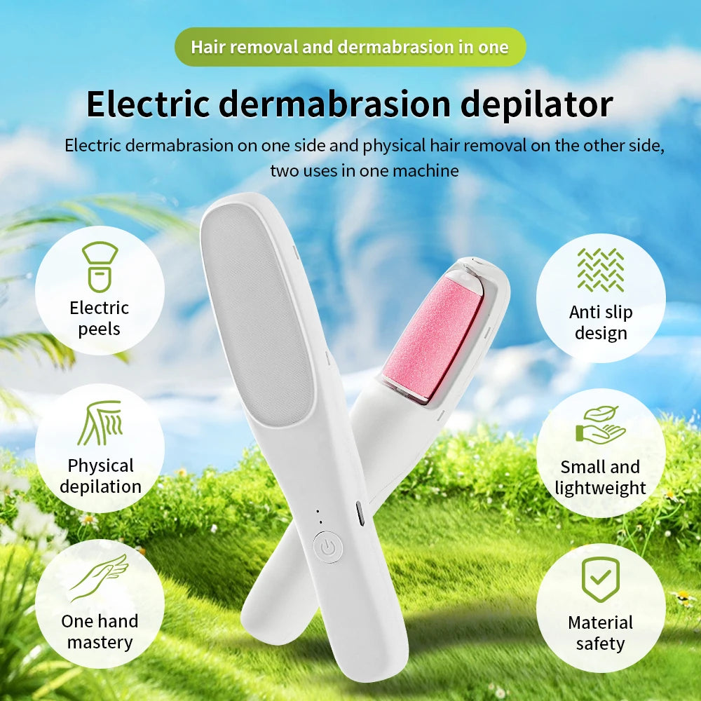 2-in-1 Electric Foot Callus & Hair Remover Electronic Foot Grinder Rechargeable Foot File Dead Skin Remover Foot Pedicure Tools