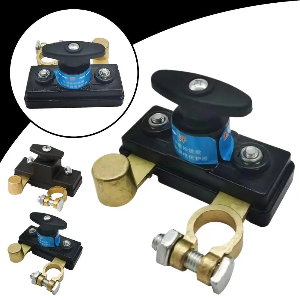 Car Battery Disconnect Switch Battery Brass Negative Power-off Switch Power Cut/Shut Off Kill Switch 12-24V Car Accessories