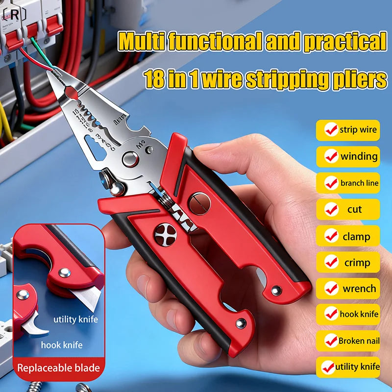 18-in-1 Multi-functional Wire Stripping Pliers