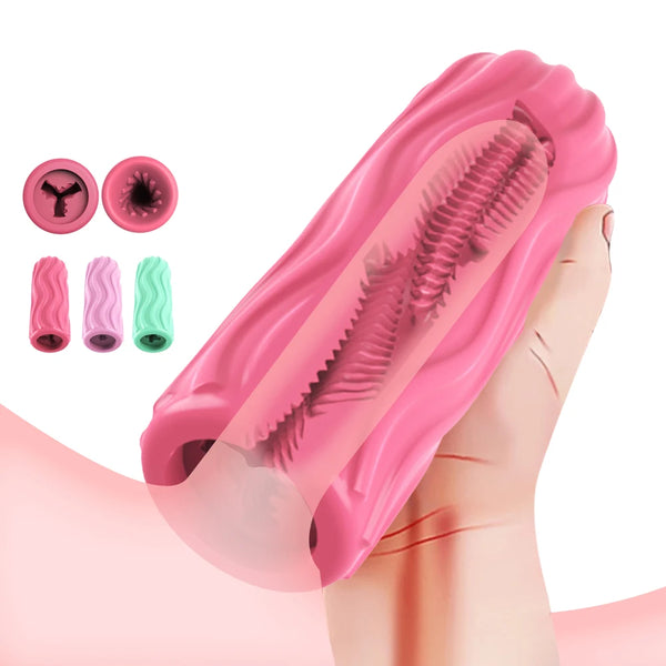 Threaded Textured Portable Male Masturbation Cup