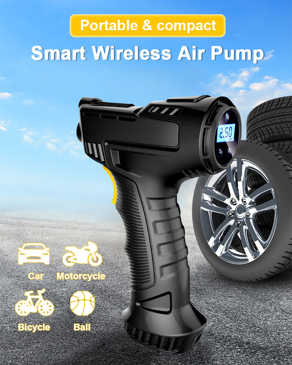 120W Car Air Pump Wireless/Wired Electric Car Tire Inflatable Pump Portable Air Compressor for Tires Digital Auto Tire Inflator