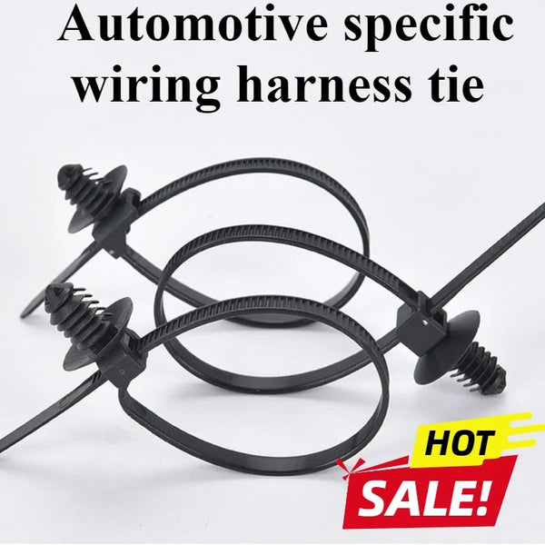 100Pcs Car Nylon Tie Wrap Cable Fixed Fastener Clips Strap Self-Locking Nylon Cable Ties Car Hose Fastening Zip