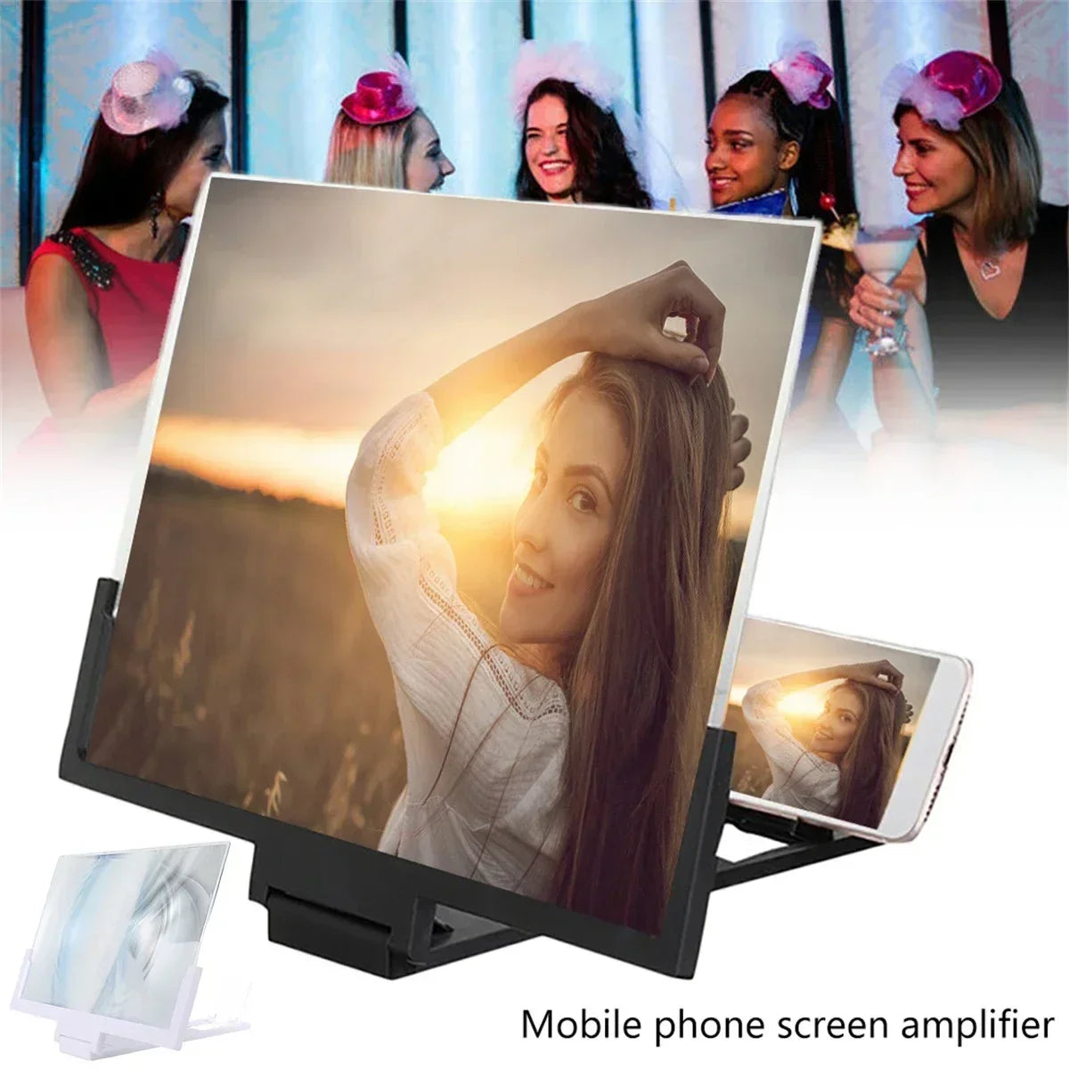 14inch Mobile Phone Screen Amplifier 3D Magnifying Glass Stand Magnifi ...
