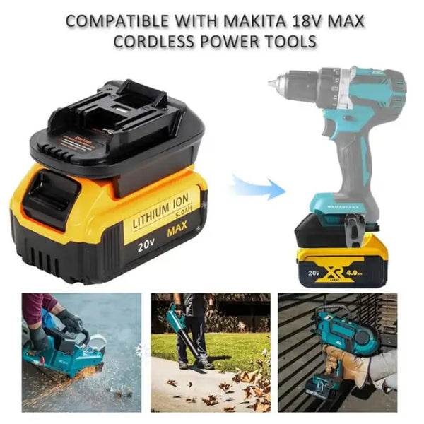 DM18M / BS18MT / BPS18M Lithium-Ion Battery Conversion Adapter | Dewalt/Bosch/Black & Decker Battery to Makita Tool | One Adapter for Multiple Tools, Unleash Battery Potential