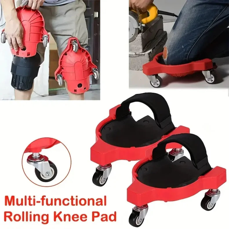 360° Rotating Knee Wheels - Heavy Duty ABS Kneepad for Floor Work Painting Kneeling Stool with Lockable Anti-Slip Casters