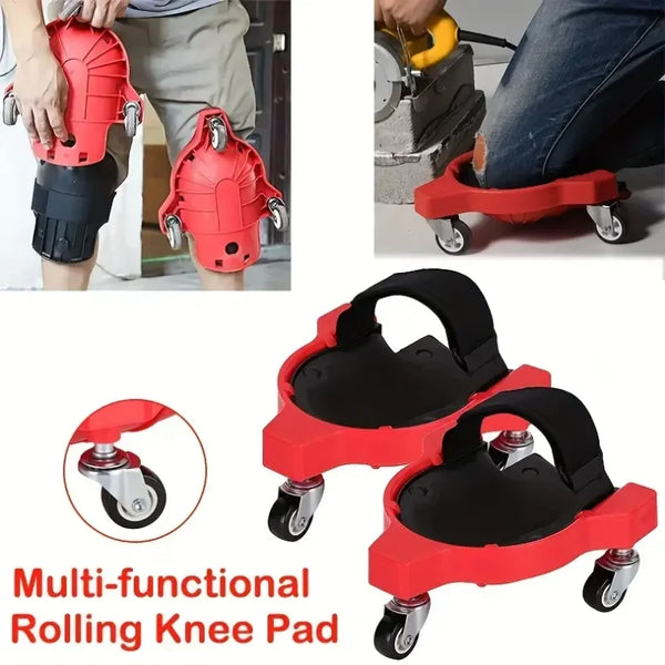 360° Rotating Knee Wheels - Heavy Duty ABS Kneepad for Floor Work Painting Kneeling Stool with Lockable Anti-Slip Casters