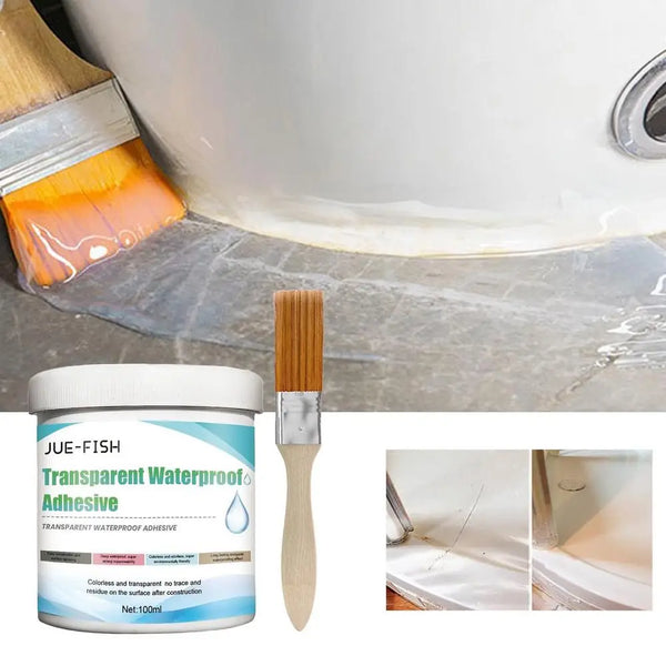 100g Super Strong Waterproof Stop Leaks Glue Transparent Coating Agent Waterproof Sealant Agent Tile Concrete PVC Brick Repairing Toilet Anti Leak Glue Leak Trapping Tools