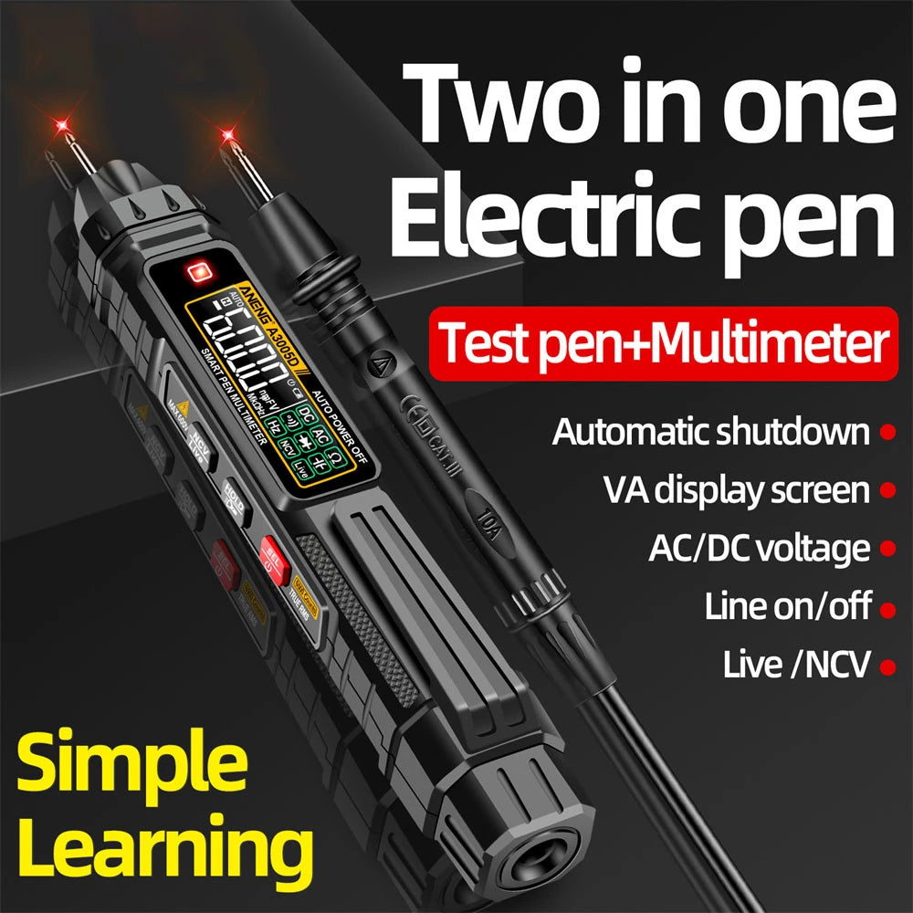 Digital Detector Pen 6000 Counts Smart Digital Detector Pen Multimeter AC/DC Voltage NCV High Precision Multimetro Voltme