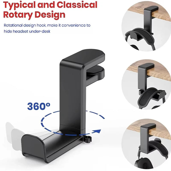 No Punch Table Clip Hook Holder 360 Degree Rotating Holder Miscellaneous Storage Hanging