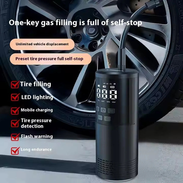 1 Min Fast Filling Car Portable Tire Inflator Power Bank Multi-function Air Compressor Lighting Automotive Tyre Inflator Inflatable Pumps