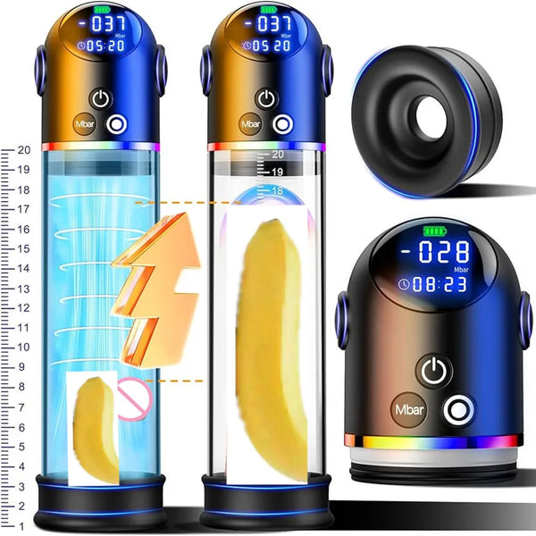 Automatic Electric Penis Pump 4 Suction Modes Digital Display Penis Enlarger Pumps Penis Stronger Trainer Toy Men Gift
