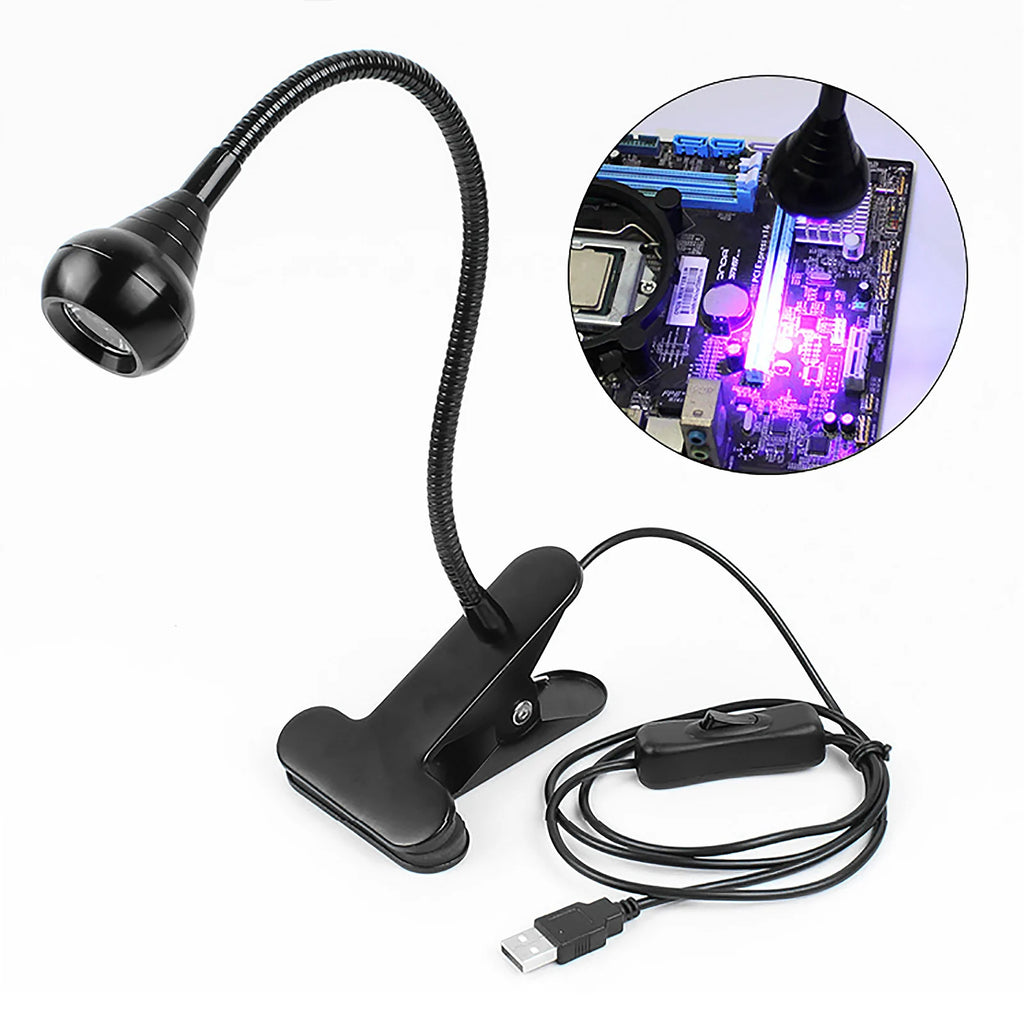3W UV Curing Lamp Flexible Gooseneck Lamp Quicky Dry for Repairing Phone LED Nail Lamps