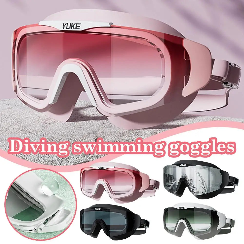 High-Definition Waterproof And Anti Fog Electroplating Large Frame Swimming Goggles