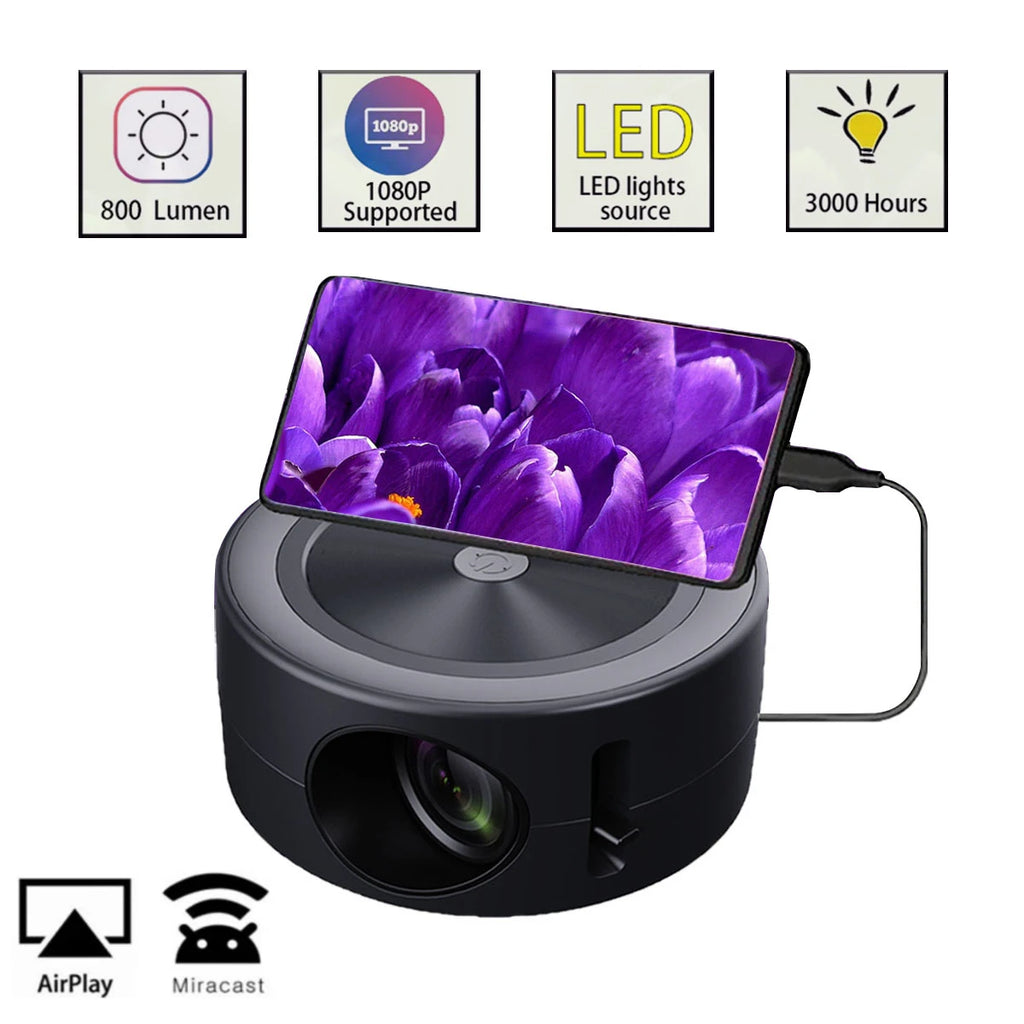 Compatible Portable Mini Projector Home Theater YT200