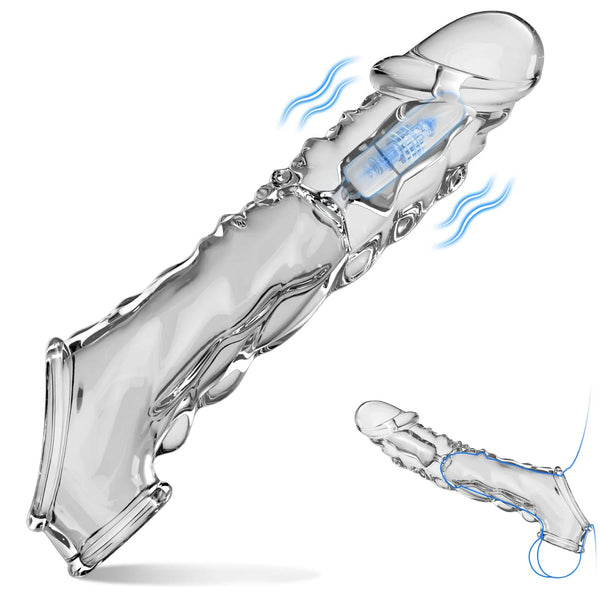 Penis Sleeve Extensions Condom Male Enlargement Delay Vibrators Couple Toy