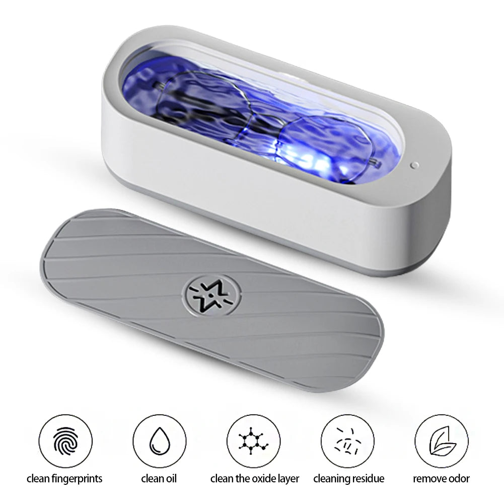 Ultrasonic Cleaning Machine 45000Hz High Frequency Vibration Wash Cleaner Washing Jewelry Glasses Watch Ring Dentures Deep Decontamination Cleaner