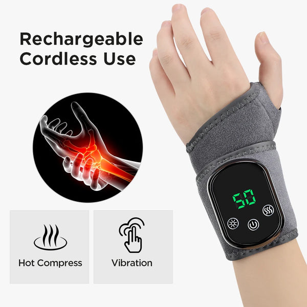 EMS Massage Device Hand Therapy Heat Pad Pain Relief Wonder Electric Heating Wrist Support Vibration Massage 5 Heat Settings