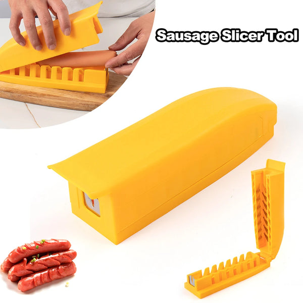 Sausage And Hot Dog Cutter Precision Mesh Slicer BBQ Sausage Slicing Tool Household Kitchen Supplies Accessories