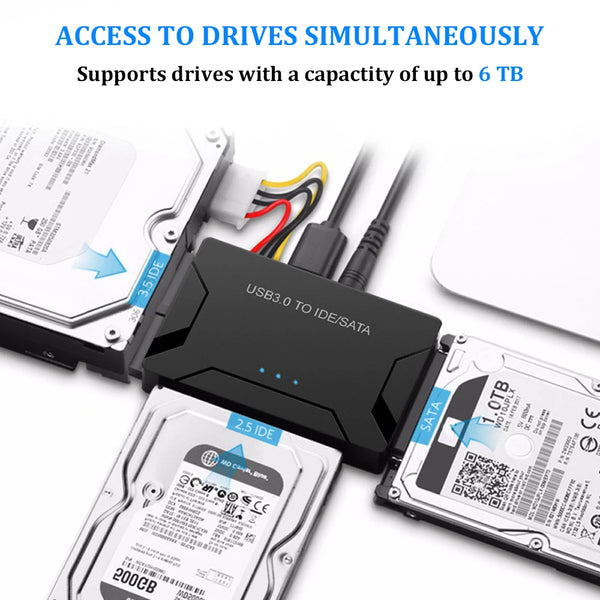 USB 3.0 to IDE SATA Hard Drive Reader Adapter Universal External Ultra Recovery Converter Kit for 2.5 3.5 HDD SSD DVD CD-ROM