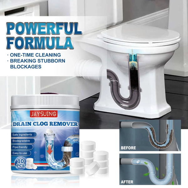 10pcs Pipe Dredging Agent Deep Cleaning Toilet Pipe Sewer Dredging Closestool Clogging Deodorant Sink Drain Quick Clean Tablets