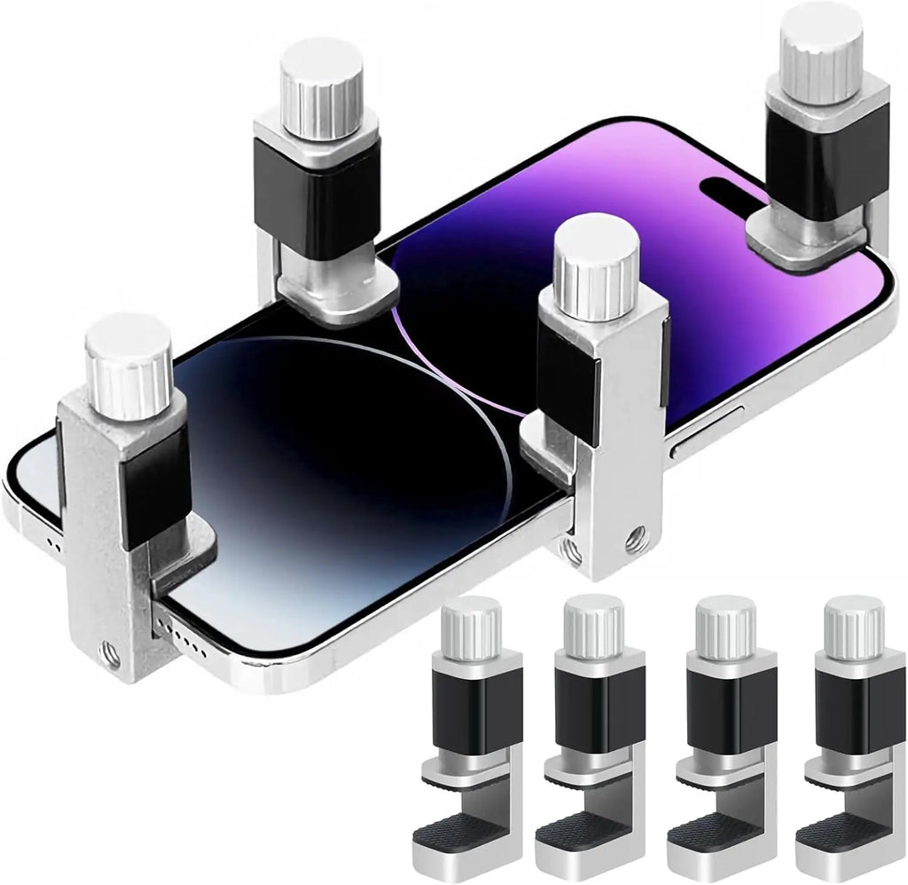 4Pcs Adjustable Phone Repair Clamp – Screen Fastening Clip for LCD Replacement on iPhone, iPad, Samsung, MacBook & More