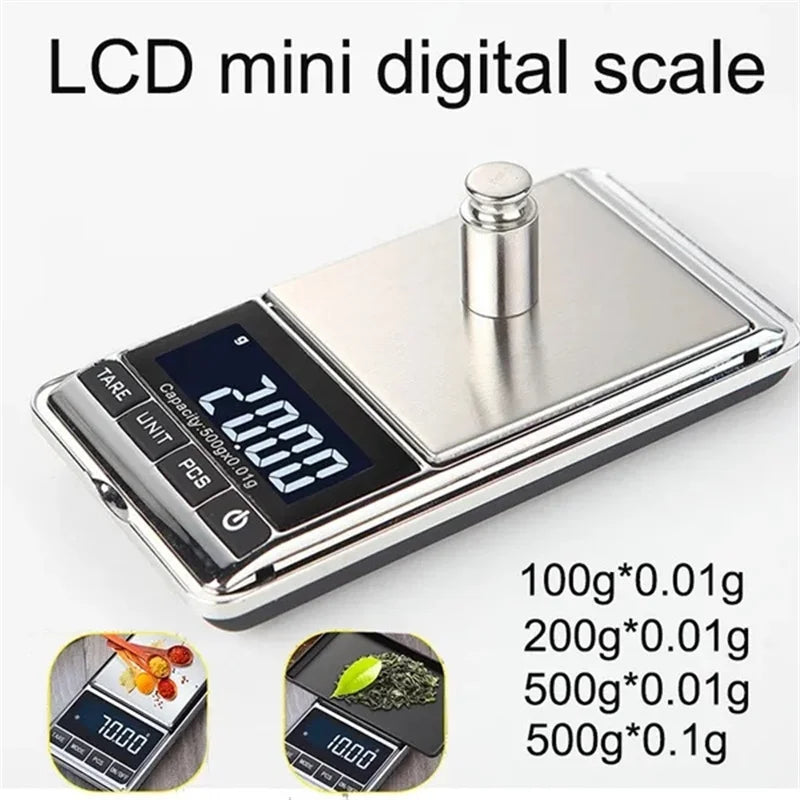 Jewellery Scale 0.01g High Precision Portable Mini Electronic Scale Palm Scale Stainless Steel Platform Scale 100g / 500g Capacity Options