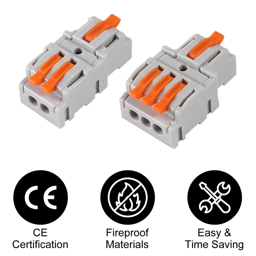 20Pcs 1 in Multiple out Quick Wiring Connector Universal Splitter Wiring Cable Push-in Compact Splicing Assortment Quick Electrical Connector Kit 1 in 2 out /1 in 3 out