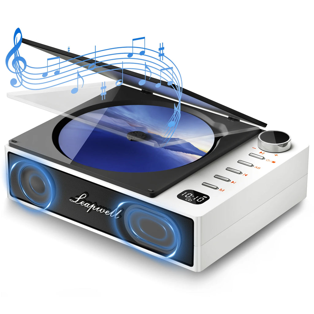 Hifi Retro Portable CD Player CD201 Turntable Compact Rechargeable with Speakers/FM Radio/Mp3/USB
