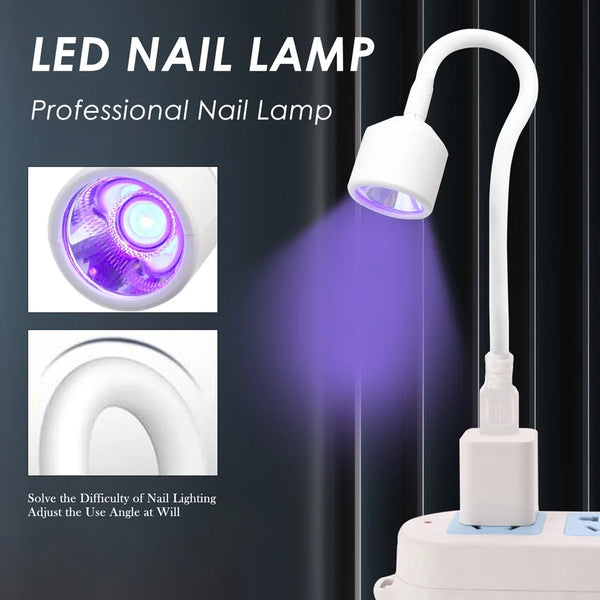 UV LED Nail Lamp Portable Light For Gel Nails 360 Degree Freely Adjustable Tube Nail Dryer For Nails Art Decoration