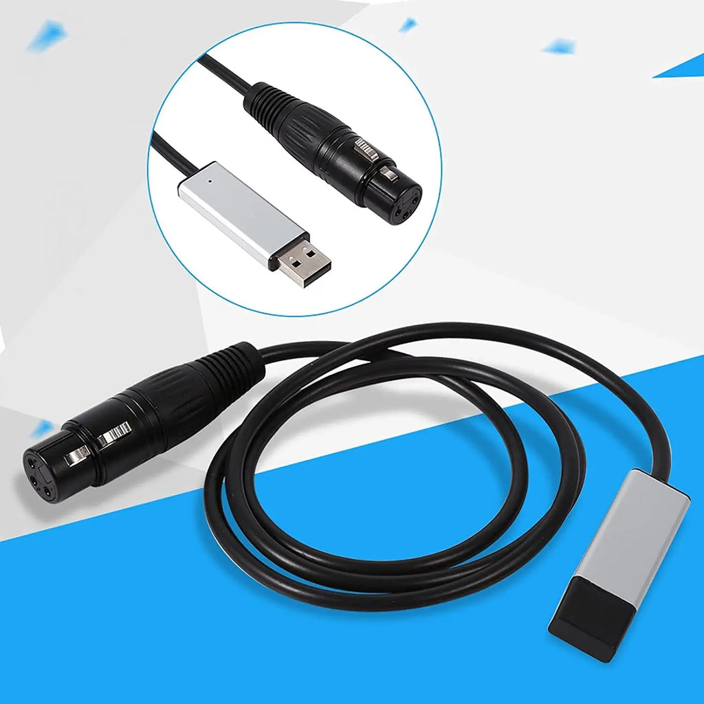 USB to DMX Interface Adapter Cable For Stage Disco Moving Head Light Length Computer PC DMX512 Controller Signal Conversio