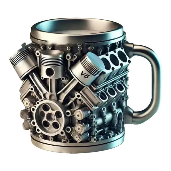 3D Creative Car Engine Mugs Resin Coffee Mug V6/V8 Engines Handmade Coffee Cup Unique Large Capacity Tea Coffee Water Beer Mug