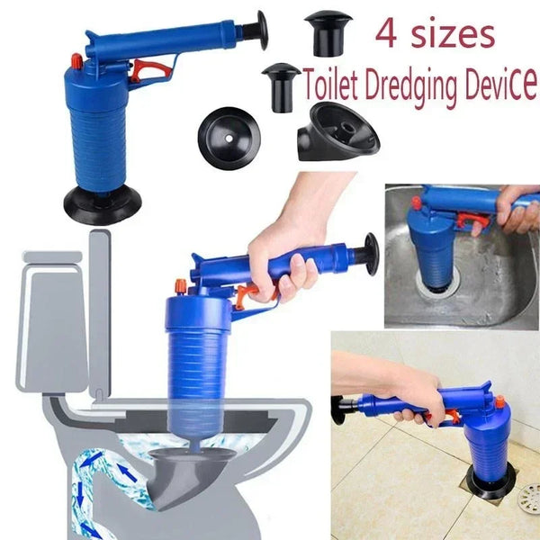 Pump Action Power Pressure Pipe Clogged Remover with 4 Sized Suckers Pipe Dredge Tool Drain Cleaner Pump for Kitchen Bathroom Dredge Pipe