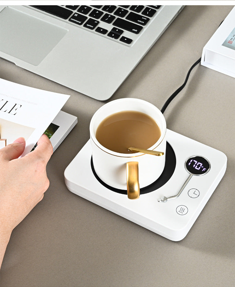 Smart Coffee Cup Warmer Electric Heating Coaster for Milk Tea Water 3rd Gear Temperature Setting Timing-off Mug Cup Warming Pad